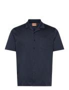 Mos Mosh Gallery Mmgmarco Cuban Ss Shirt Marinblå