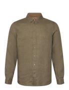 Mos Mosh Gallery Mmgtheo Linen Shirt Khaki Green