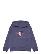 GANT Archive Shield Raglan Hoodie Blå