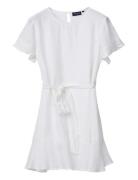 Lexington Clothing Belted Linen Dress Vit