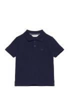 Mango Short-Sleeve Knitted Polo Shirt Marinblå