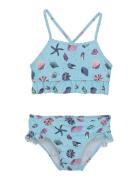 Color Kids Bikini W. Frills, Aop Blå