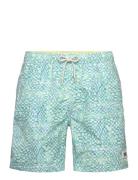 Scotch & Soda Mini-Printed Mid-Length Swimshort Blå