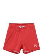 Color Kids Swim Shorts, Solid Röd