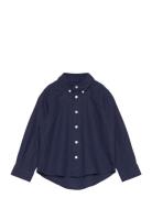 GANT Cotton Linen Bd Ls Shirt Marinblå