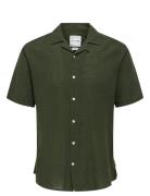 ONLY & SONS Onscaiden Life Ss Solid Resort Linennoos Khaki Green