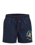 Jack & J S Jpstmaui Jjswim Leg Print Akm Jnr Marinblå