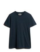 Superdry Raw Edge Slub T Shirt Marinblå