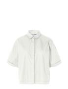 Selected Femme Slfnovi Ss Crochet Detail Shirt B Vit