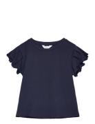 Mango Short-Sleeved Cotton T-Shirt Marinblå