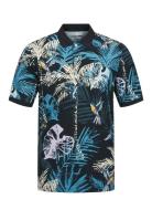Jack & J S Jjhawaii Aop Polo Ss Svart