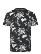Lindbergh Slub Aop Tee S/S Multi/patterned