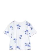 Mango Palm Print T-Shirt Vit