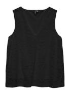 Vero Moda Vmh Y Lace Sl V-Neck Top Wvn Ga Svart