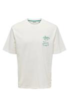 ONLY & SONS Onsmilo Sketch Rlx Coast Ss Tee Vit
