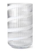 Lyngby Porcelæn Lyngby Vase H25 Cm Swirl White Mouth Blown Glass Nude