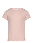 Lindex Top Ss Rib With Frill Edges Ba Rosa