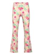 Lindex Leggings Flare Rib Aop Rosa