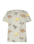 Lindex Top Ss Dinos Aop Grön