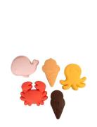 Filibabba Silik Sandforme 5 Stk. - Peach Mix Multi/patterned