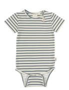 Petit Piao Body S/S Sum Printed Marinblå