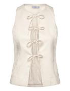 Mango Linen-Blend Top With Bow Vit