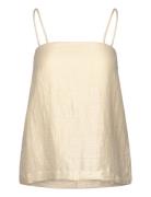 House Of Dagmar Linen Strap Top Kräm