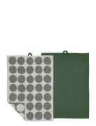 Södahl Tea Towel Bubbles 2 Pcs Grön