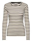 Mads Nørgaard 2X2 Cotton Stripe Tuba Tee Ls Vit