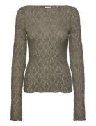 Bubbleroom Long Sleeve Lace Top Grön