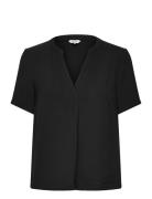 Bubbleroom V-Neck Blouse Svart