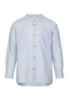 Lindex Shirt Ls Linen Blå