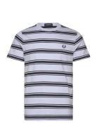 Fred Perry Fine Stripe T-Shirt Blå