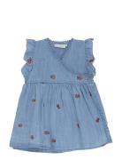 Minymo Dress Ss Emb. Chambray Blå