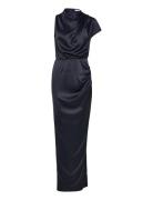 Ahlvar Gallery Iris Satin Dress Marinblå