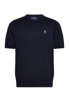 Polo Ralph Lauren Cotton Crewneck Short-Sleeve Sweater Marinblå