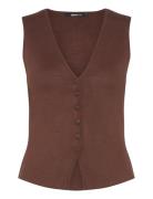 Gina Tricot Knitted Vest Brun