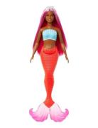 Barbie A Touch Of Magic Mermaid Doll With Magenta Hair, Tropical Red T...