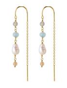 Pernille Corydon Mellow Blue Earchains Guld