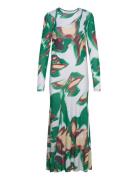 WOOD WOOD Erica Print Wrap Dress Grön