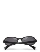 Weekday Thin Oval Frame Sunglasses Svart