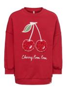 Kids Only Kmgcherry L/S Ovz Ck Printed Ub Swt Röd