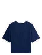 Tommy Hilfiger Sateen C-Neck Relaxed T-Shirt Marinblå
