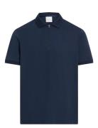 Calvin Klein Smooth Cotton Welt Zip Polo Marinblå