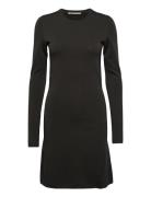 WOOD WOOD Klara Fine Rib Dress Svart