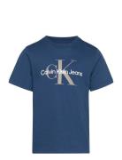 Calvin Klein Ck Monogram Ss T-Shirt Blå