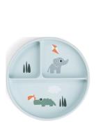 D By Deer Stick&Stay Compartment Plate Playground Blue Blå