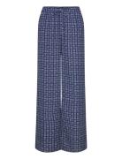 Lauren Ralph Lauren Geo-Print Crepe Wide-Leg Pant Marinblå