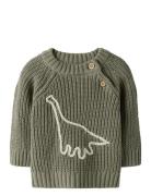 Lil'Atelier Nbmemlen Emb Ls Knit Lil Khaki Green