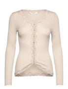 Rosemunde Rwbabette Ls V-Neck Regular Lace Ca Kräm